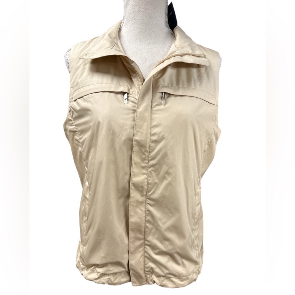 Ralph Lauren Golf Blue Label Full Zippered Lightweight Vest Creamy Beige NWT S M